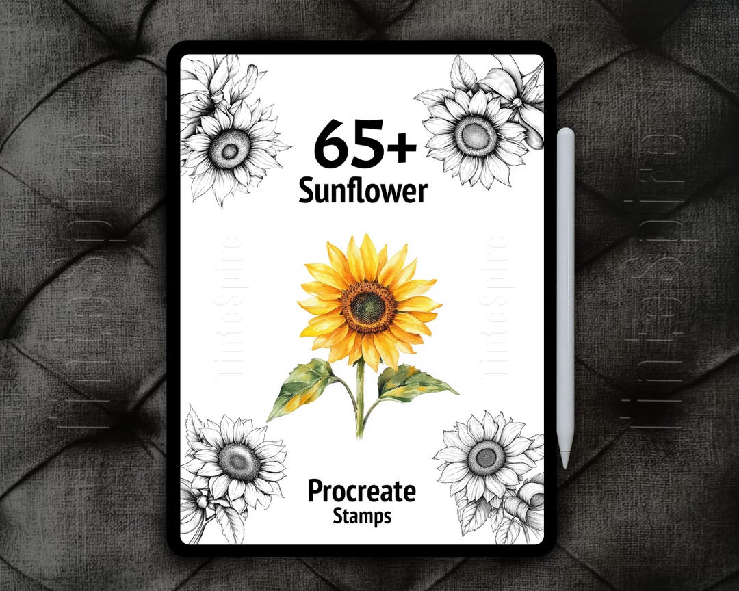 65+ Procreate Sunflower Stamps Bundle | Sunflower Brushes | Floral ...