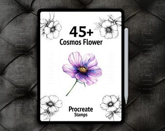 45+ Procreate Cosmos Flower Bundle | Cosmos Flowers Brushes | Floral Procreate Stamps for Digital Art | Botanical Procreate |Nature