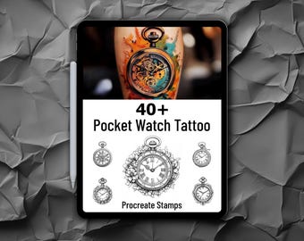 40+ Taschenuhr Procreate Stempel - Taschenuhr & Uhrzeiger Pinsel Stempel für Procreate