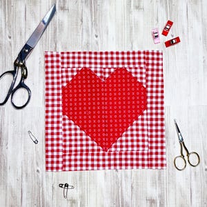 Simple Heart Quilt Block Pattern
