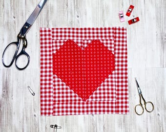 Einfaches Herz Quilt Block Muster