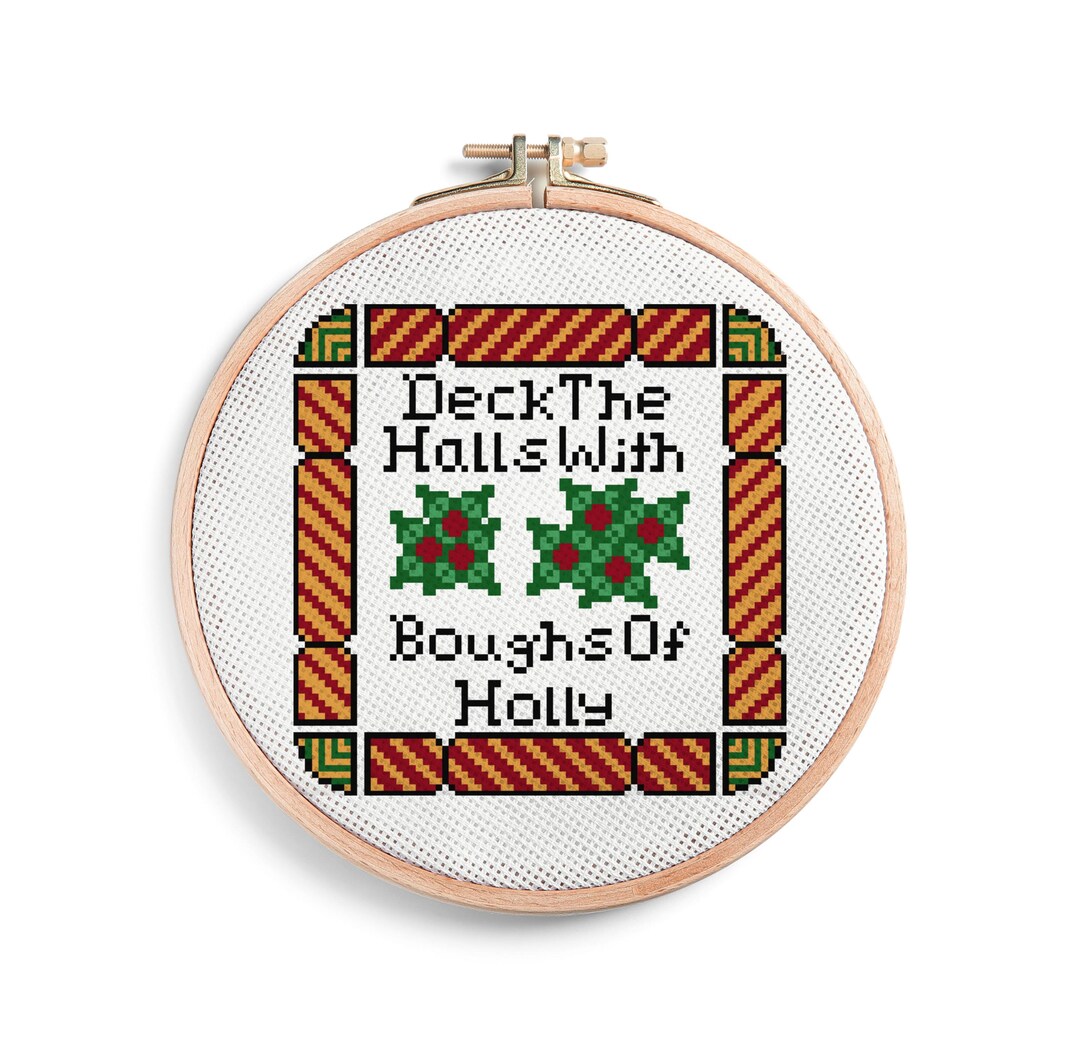 Boughs of Holly Christmas Cross Stitch PDF Pattern - Etsy