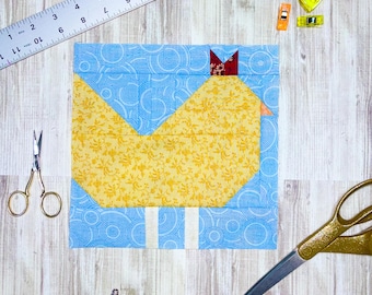 Cottagecore Chicken PDF Quilt Block Pattern