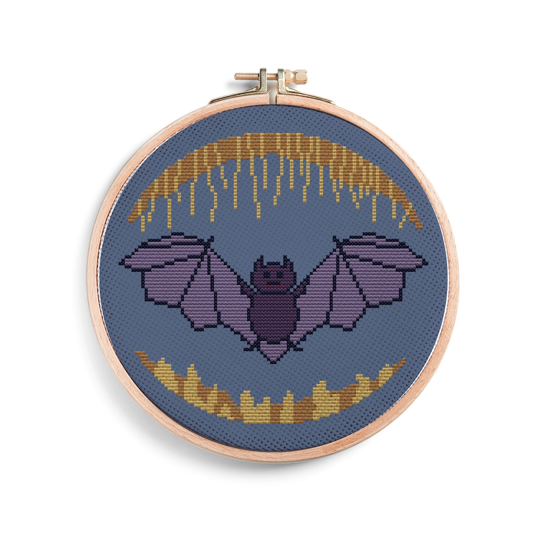 Stalactite Bat Halloween Cross Stitch PDF Pattern - Etsy