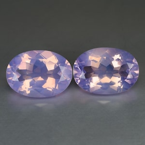 11.43ct Lavender Quartz Pair: 14x10 Oval Gemstones