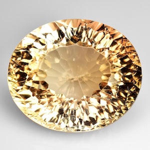9.39ct (13.50x11.50) Oval Stunning Beautiful 100% Natural Champagne Topaz Concave cut Loose Gemstone.