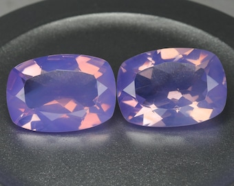Para kwarców lawendowych 10,49 ct: 14x10 szlif poduszkowy, Brazylia