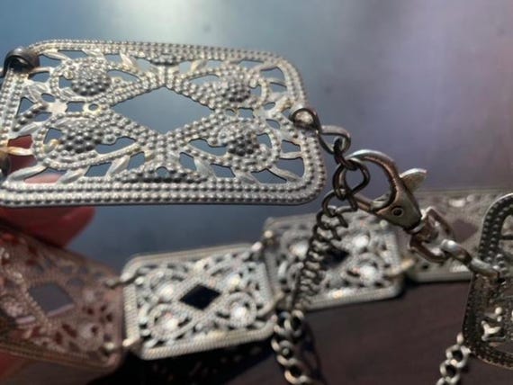 Belt Embossed Metal Rectangular Link (Mexican?) 3… - image 1