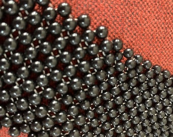 Corbata con cuentas y perlas sintéticas negras de 11,5" para mujer o hombre