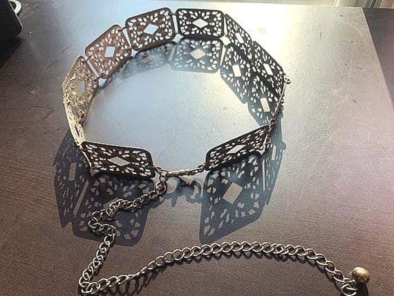 Belt Embossed Metal Rectangular Link (Mexican?) 3… - image 2