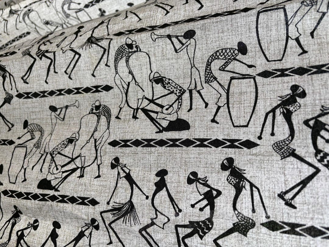 Dance Music Africa Kenya Cotton FABRIC Michael Miller? 56" X 76" - Etsy