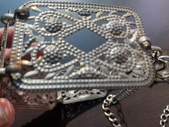 Belt Embossed Metal Rectangular Link (Mexican?) 3… - image 5