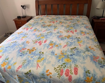 Parure de lit simple St. Mary's COMME NEUF Floral vintage USA