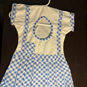 Clothespin Bag - blue white check - dress - Mid-Century