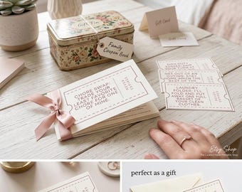 Libro de cupones editable para adolescentes / 30 cupones / Plantilla de Canva (Descarga digital)