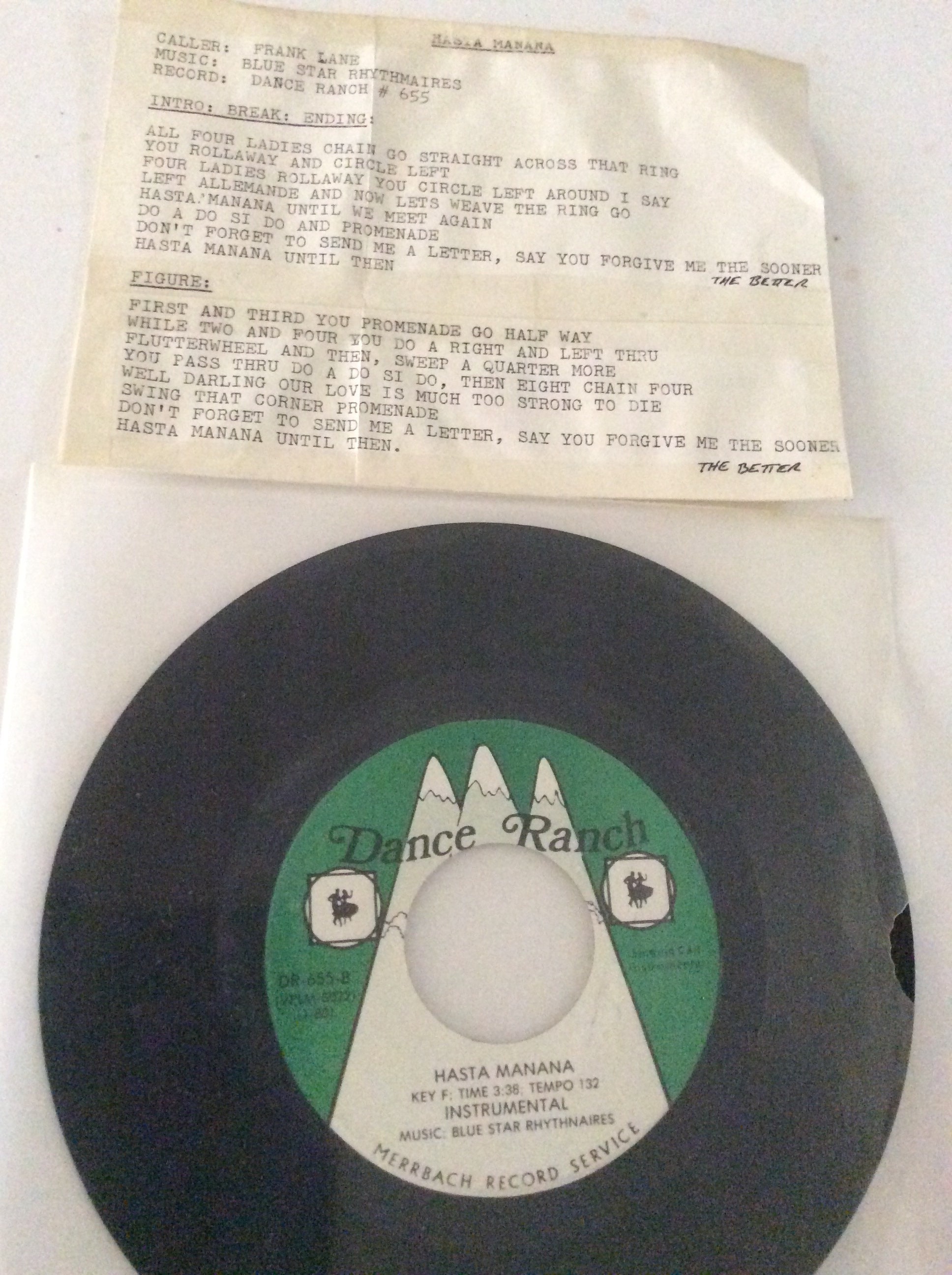 HOT SALE Vintage square dance record...Frank Lane....by Etsy