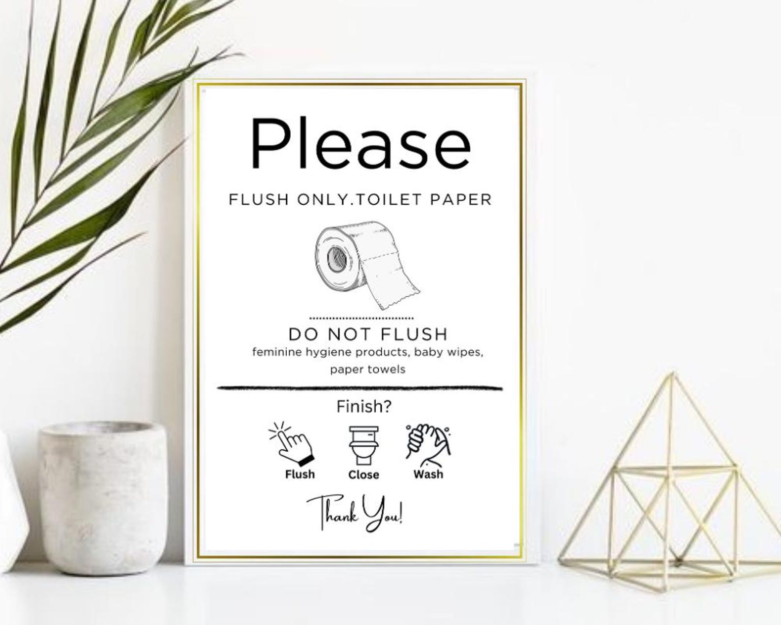 Airbnb Bathroom Sign, Flush Only Toilet Paper Septic System Do Not ...