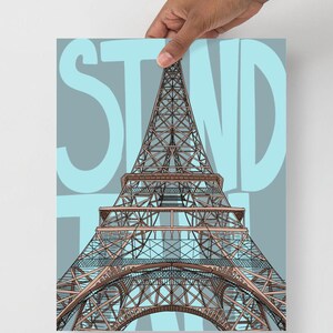 Stand Tall Poster / Paris inspirierte niedliche Kinderkunst mit positiver Botschaft