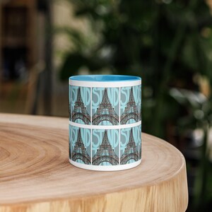 Stand Tall Mug/ Mug with Color Inside/ Eiffel Tower Mug
