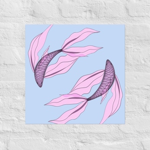 Koi Fisch Poster / Beruhigende Natur inspirierte Dekoration