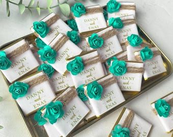Floral Wedding Favor Chocolate: Personalized Engagement Party Favors