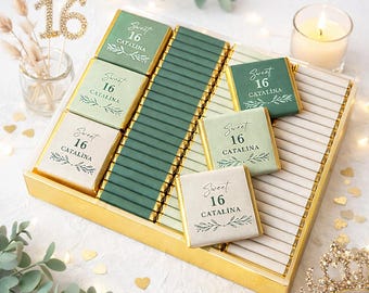 Personalized Sweet 16 Chocolate Favors: Quinceañera Birthday Party, Birthday Chocolate, Sweet 15 Party Favors, Mis Anos, Chocolate Favors