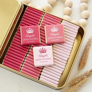 Sweet 16 Party Favors, Custom Birthday Chocolate, Quinceañera Chocolate, Party Favors, Mis Quince Años Chocolate Favors, Quinceañera Favors