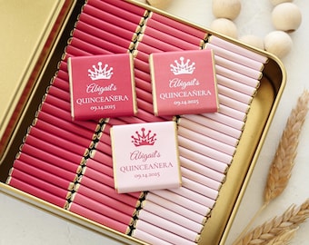 Sweet 16 Party Favors, Custom Birthday Chocolate, Quinceañera Chocolates, Sweet 15 Party Favors, Mis Anos, Chocolate Favors