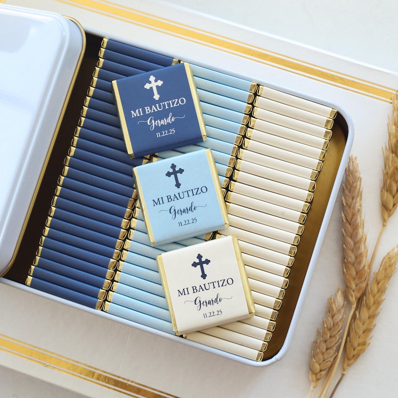 50PCS Baptism Chocolate, Christening Chocolate Gift, Custom Baptism ...