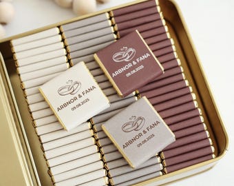 50 Chocolate Favors, Wedding Favors For Guests, Engagement Chocolate, Wedding Favors, Customized Chocolate, Wedding Chocolate