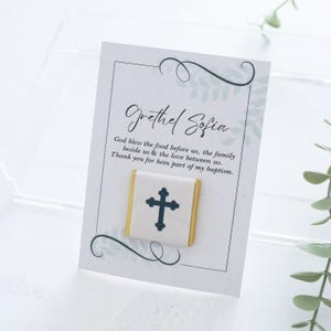 50 pcs chocolat de baptême avec carte de remerciement, cadeau de baptême pour vos invités, faire-part de baptême, carte de baptême, carte chocolat, cadeaux de mariage