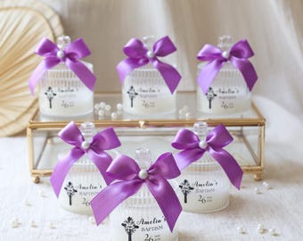 Personalized Baptism Candle Favors: Scented Christening Gift