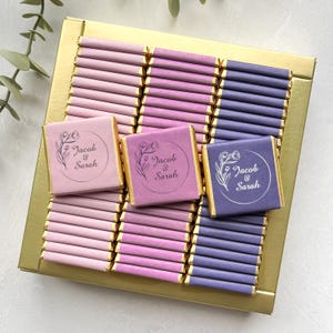 50 Pcs Wedding Chocolate, Wedding Chocolate Favors, Customized Chocolate, Wedding Favors, Engagement Chocolate, Favors For Guests, Wedding