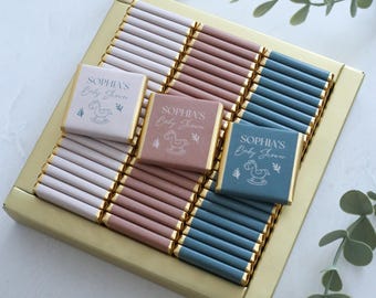 50 Pcs Baby Shower Chocolate, Personalized Baby Chocolate, Custom Chocolate Favors, Sweet16 Chocolate, Baptism Chocolate, Baby Shower Gift