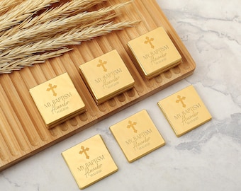 Personalisierte Gastgeschenke: Gold Plexiglas Hochzeit, Taufe, Verlobung