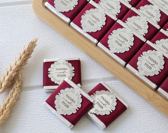 Hochzeit, Geburtstag, Taufe, Verlobung, Babyparty Personalisierte Schokolade - Benutzerdefinierte Hochzeit Plexiglas Schokolade, Hochzeit Luxusschokolade