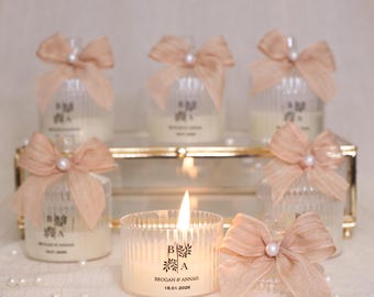 Personalized Wedding Candle Favor: Scented Plastic Candle, Baptism Gift