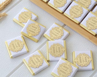 Luxus-Hochzeits-Bevorzugung, kundenspezifische Schokolade für Gast, personalisierte Verlobungsbevorzugung, Taufe, Geburtstag für Erwachsene, Babypartygeschenke