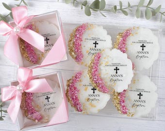 Doop epoxy magneet gunst, gepersonaliseerd doopcadeau, aangepaste eerste communie Mi Bautizo aandenken, magneet gunsten voor gasten