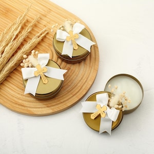 Personalized Baptism Scented Candle Favors for Guest, Communion Candle Favors, Elegant Baptism Candle Gift, Christening Candle, Mi Bautizo