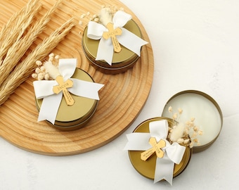 Personalized Baptism Candle Favors: Elegant Christening Gift