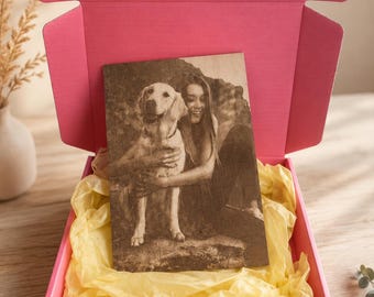 Custom Photo on Wood, Personalized Wooden Picture, Laser Engraved Portrait, Family Keepsake Gift, Rustic Photo Decor