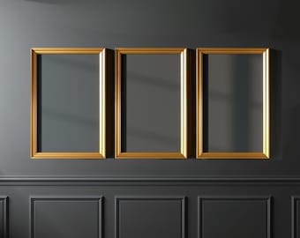 Kit gouden muurlijst, doe-het-zelf voorgesneden panelen, eenvoudige installatie