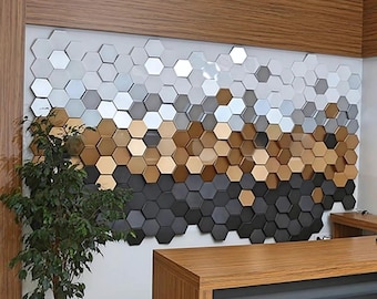 3D-zeshoekige pvc-wandpanelen, modern clip-in ontwerp