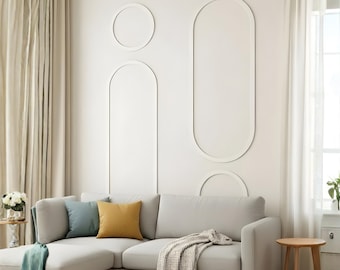 MDF-wandpaneelset | Moderne minimalistische decoratieve lijst (CNC-cut)