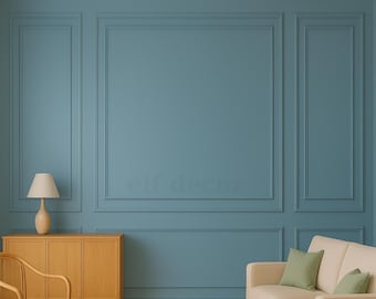 Blue Wall Molding Kit: DIY Accent Wall Panels, Polystyrene Trim
