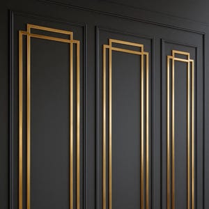 Gold Wall Molding Kit. DIY Pre-cut Modern Paneling - Etsy