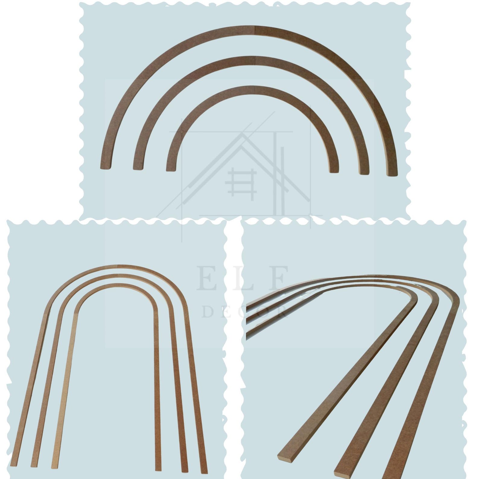MDF Arch Wall Panel Set | Triple Arch Design, Modern Interior Decor - Etsy