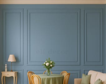 Kit blauwe muur: doe-het-zelf accentmuurpanelen, polystyreen afwerking
