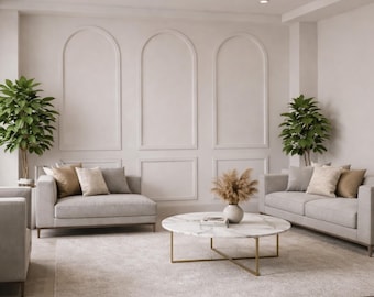 Set moderne gewelfde wandpanelen | Wanddecoratie MDF-sierdecoratie